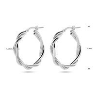 vDam Oorringen 3,5 Mm Gedraaide Buis Zilver Gerhodineerd 1338734