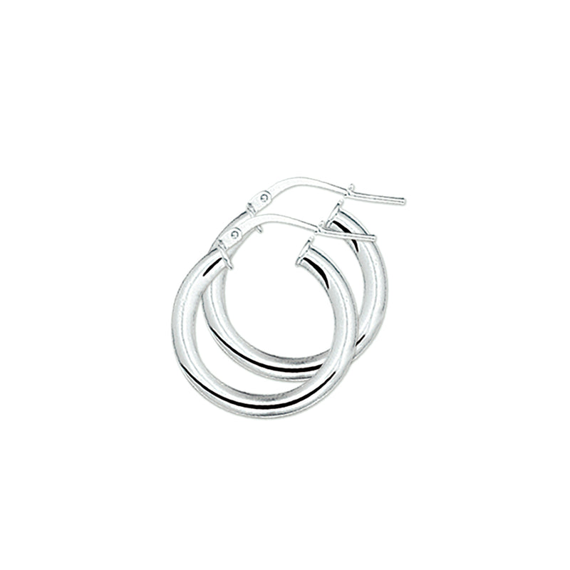 vDam Oorringen 4,0 Mm Ronde Buis Zilver Wit 1001505