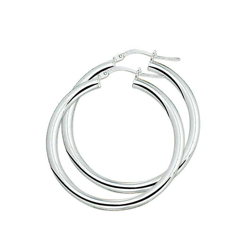 vDam Oorringen 4,0 Mm Ronde Buis Zilver Wit 1001507