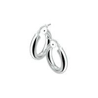 vDam Oorringen 4,0 Mm Ronde Buis Zilver Wit 1001508