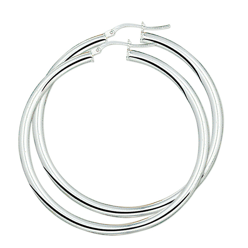 vDam Oorringen 4,0 Mm Ronde Buis Zilver Wit 1001508