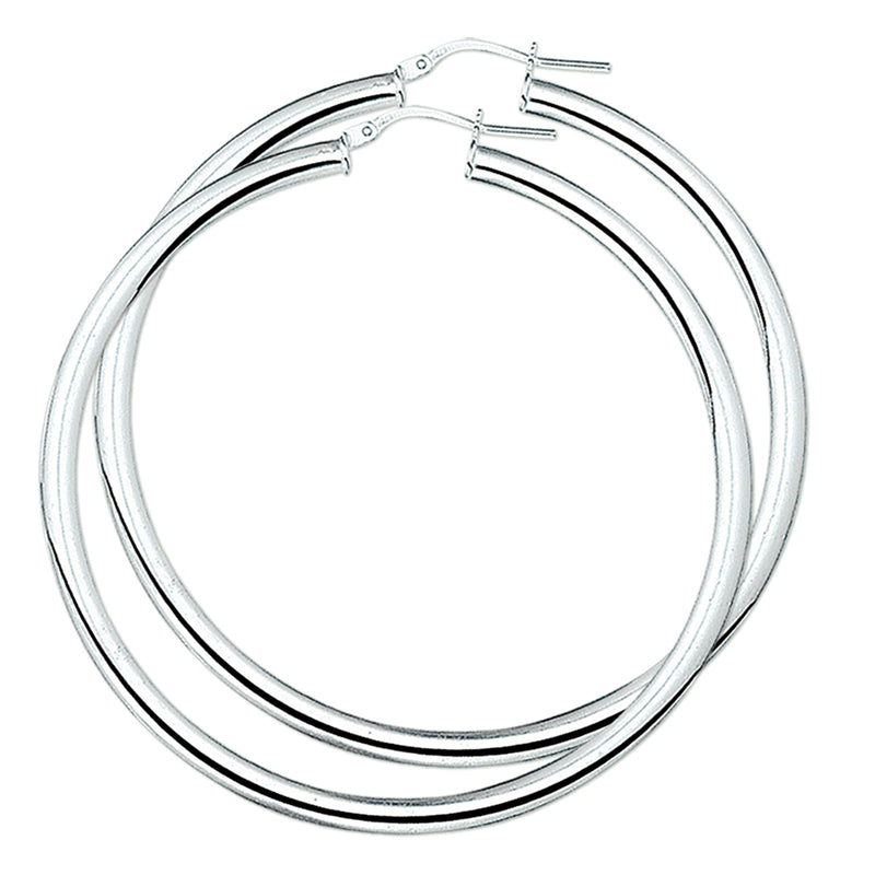 vDam Oorringen 4,0 Mm Ronde Buis Zilver Wit 1001560