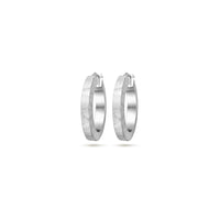 vDam Oorringen 4,3 Mm Vierkante Buis Gescratcht Zilver Gerhodineerd 1338228