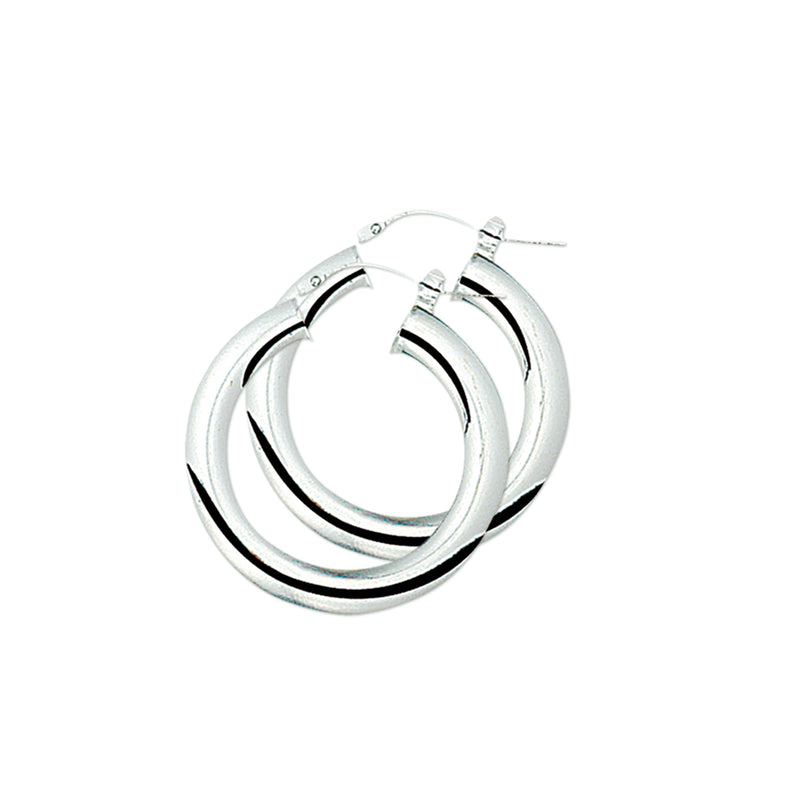 vDam Oorringen 5,0 Mm Ronde Buis Zilver Wit 1001509