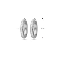 vDam Oorringen 6,0 Mm Halfronde Buis Gescratcht Zilver Gerhodineerd 1338224