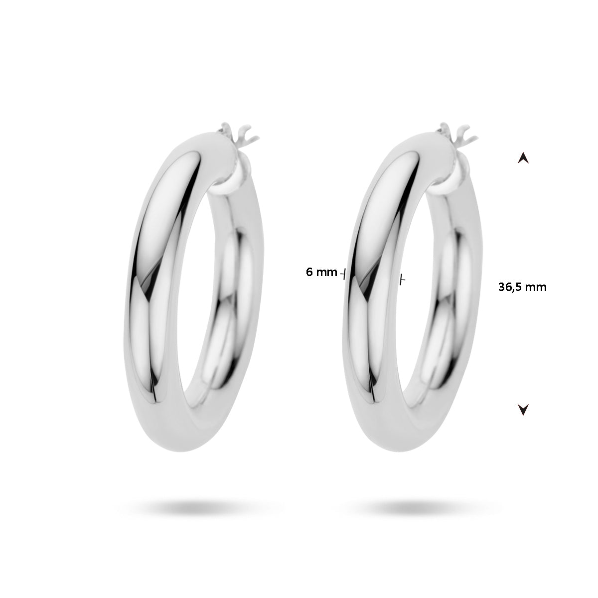 vDam Oorringen 6,0 Mm Ronde Buis Zilver Gerhodineerd 1336676