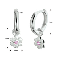 vDam Oorringen Bloem Roze Zirkonia Zilver Gerhodineerd 1332044