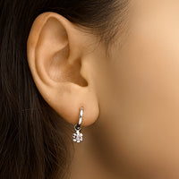 vDam Oorringen Bloem Roze Zirkonia Zilver Gerhodineerd 1332044