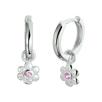vDam Oorringen Bloem Roze Zirkonia Zilver Gerhodineerd 1332044