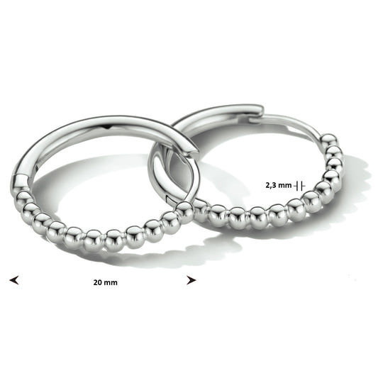 vDam Oorringen Bolletjes Zilver Gerhodineerd 1334844