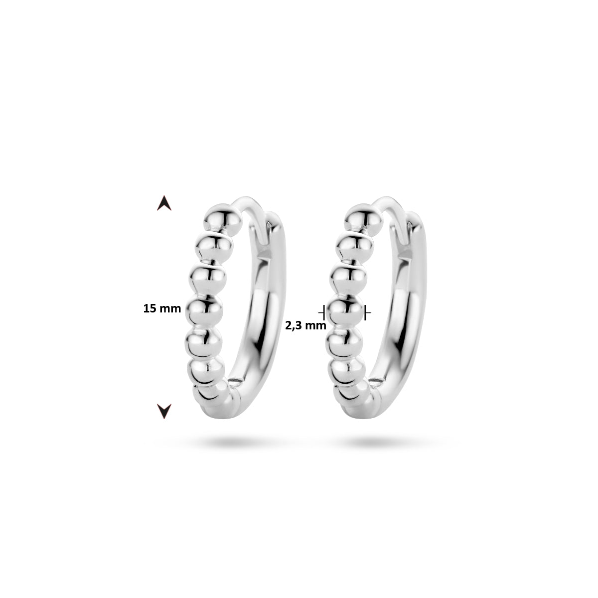 vDam Oorringen Bolletjes Zilver Gerhodineerd 1334845