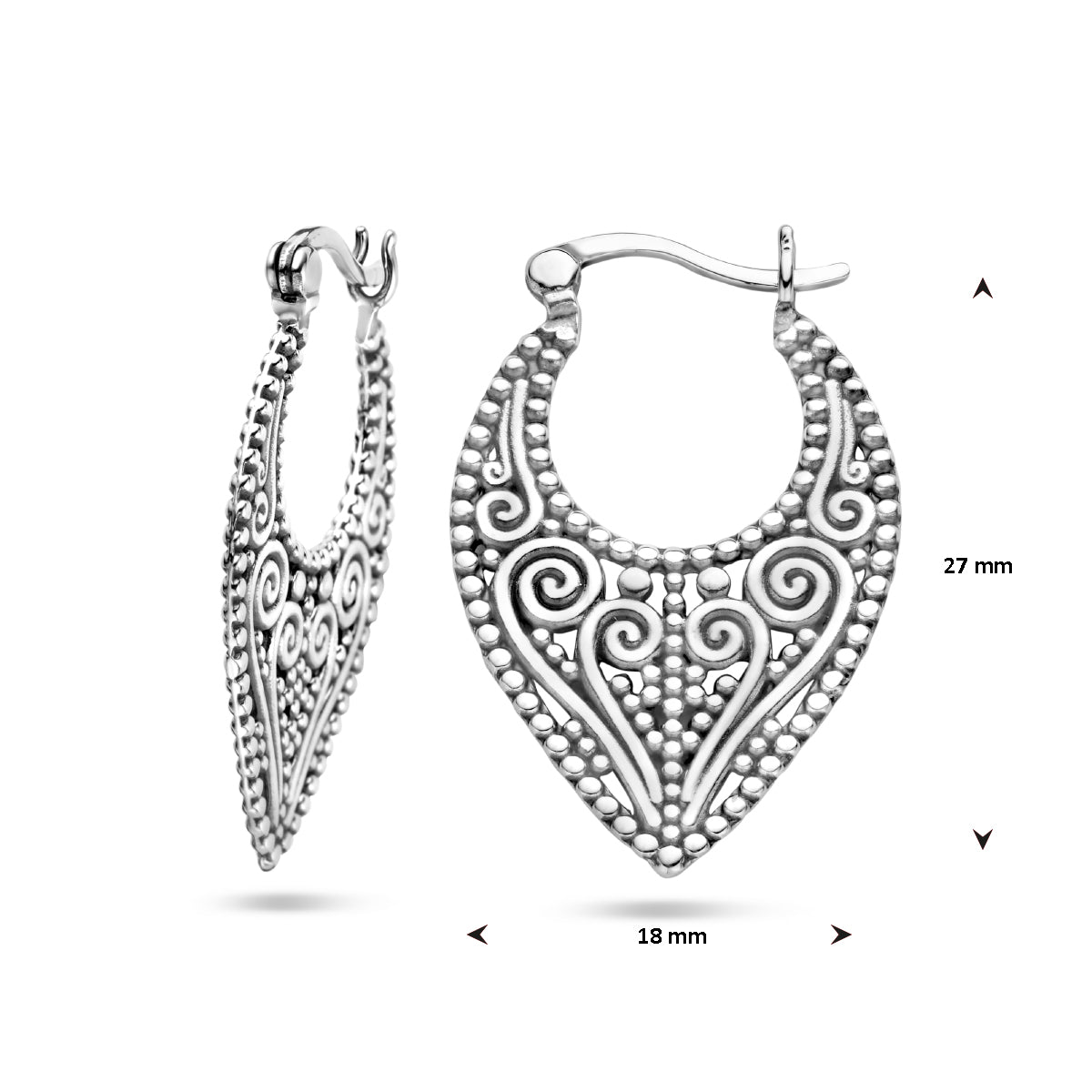 vDam Oorringen Filigrain Zilver Gerhodineerd 1336693