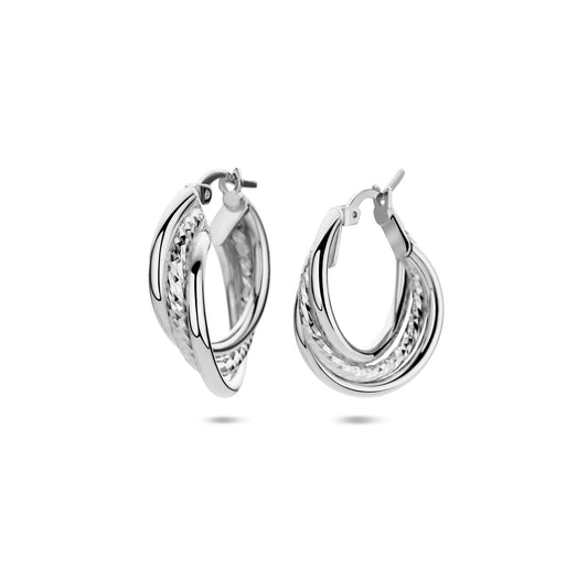 vDam Oorringen Gediamanteerd 23,5 Mm Zilver Gerhodineerd 1341090