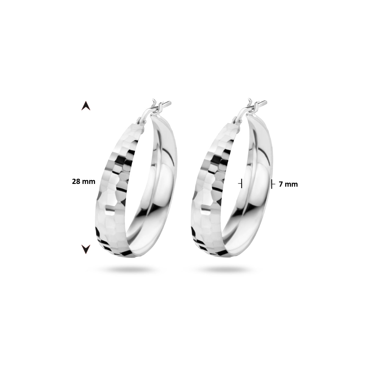vDam Oorringen Gediamanteerd 7,0 Mm Zilver Gerhodineerd 1334686