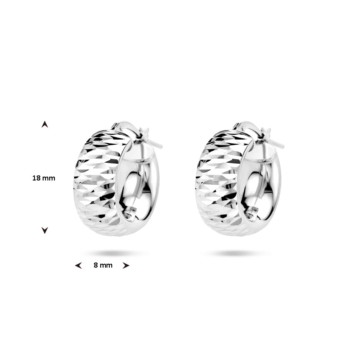 vDam Oorringen Gediamanteerd Zilver Gerhodineerd 1336677