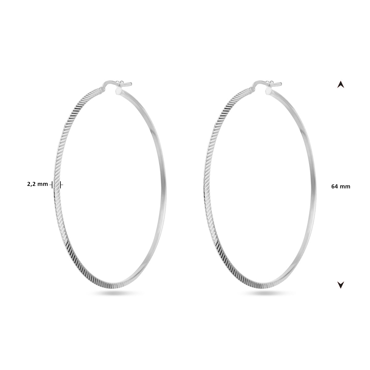 vDam Oorringen Gediamanteerd Zilver Gerhodineerd 1338392