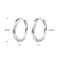 vDam Oorringen Gedraaid 19 Mm Zilver Gerhodineerd 1341946