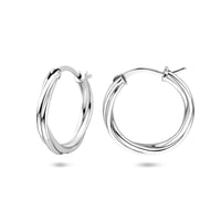 vDam Oorringen Gedraaid 19 Mm Zilver Gerhodineerd 1341946