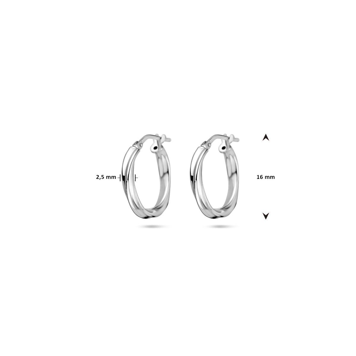 vDam Oorringen Gedraaid 2,0 Mm Zilver Gerhodineerd 1337954