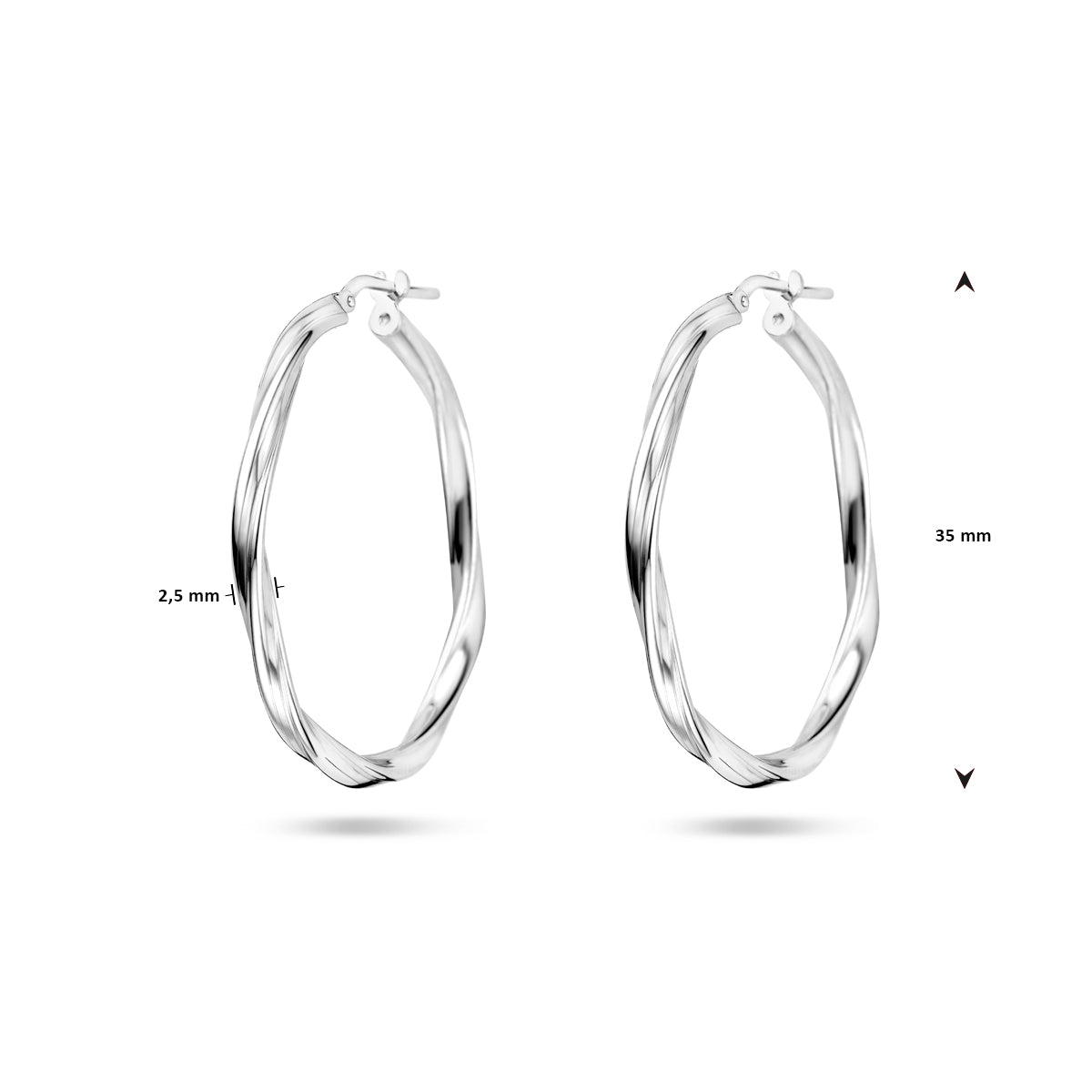 vDam Oorringen Gedraaid 2,0 Mm Zilver Gerhodineerd 1337964