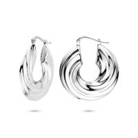 vDam Oorringen Gedraaid 30 Mm Zilver Gerhodineerd 1340021