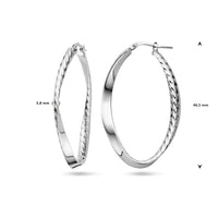 vDam Oorringen Gedraaid Gediamanteerd Zilver Gerhodineerd 1338225