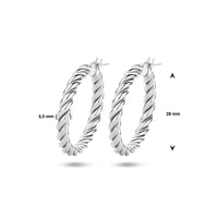 vDam Oorringen Gedraaid Zilver Gerhodineerd 1335501