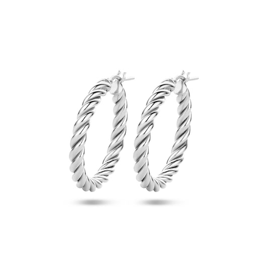 vDam Oorringen Gedraaid Zilver Gerhodineerd 1335501