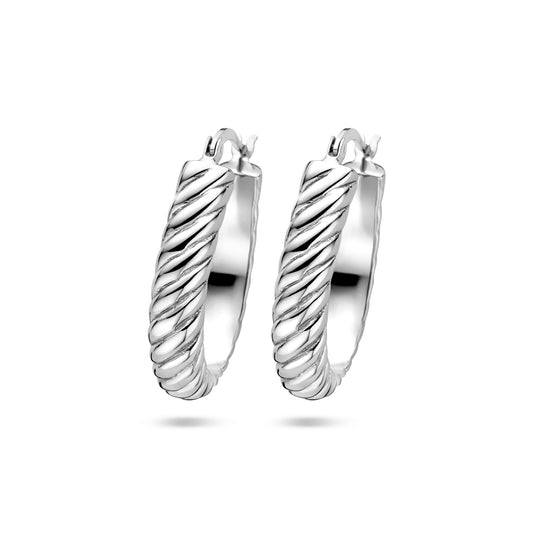 vDam Oorringen Gedraaid Zilver Gerhodineerd 1336901