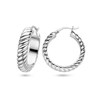 vDam Oorringen Gedraaid Zilver Gerhodineerd 1336902