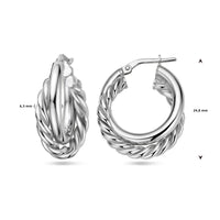 vDam Oorringen Gedraaid Zilver Gerhodineerd 1338233