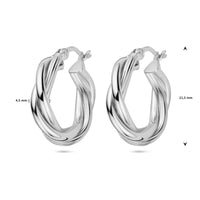 vDam Oorringen Gedraaid Zilver Gerhodineerd 1338322