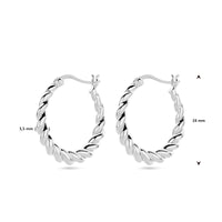 vDam Oorringen Gedraaid Zilver Gerhodineerd 1338377