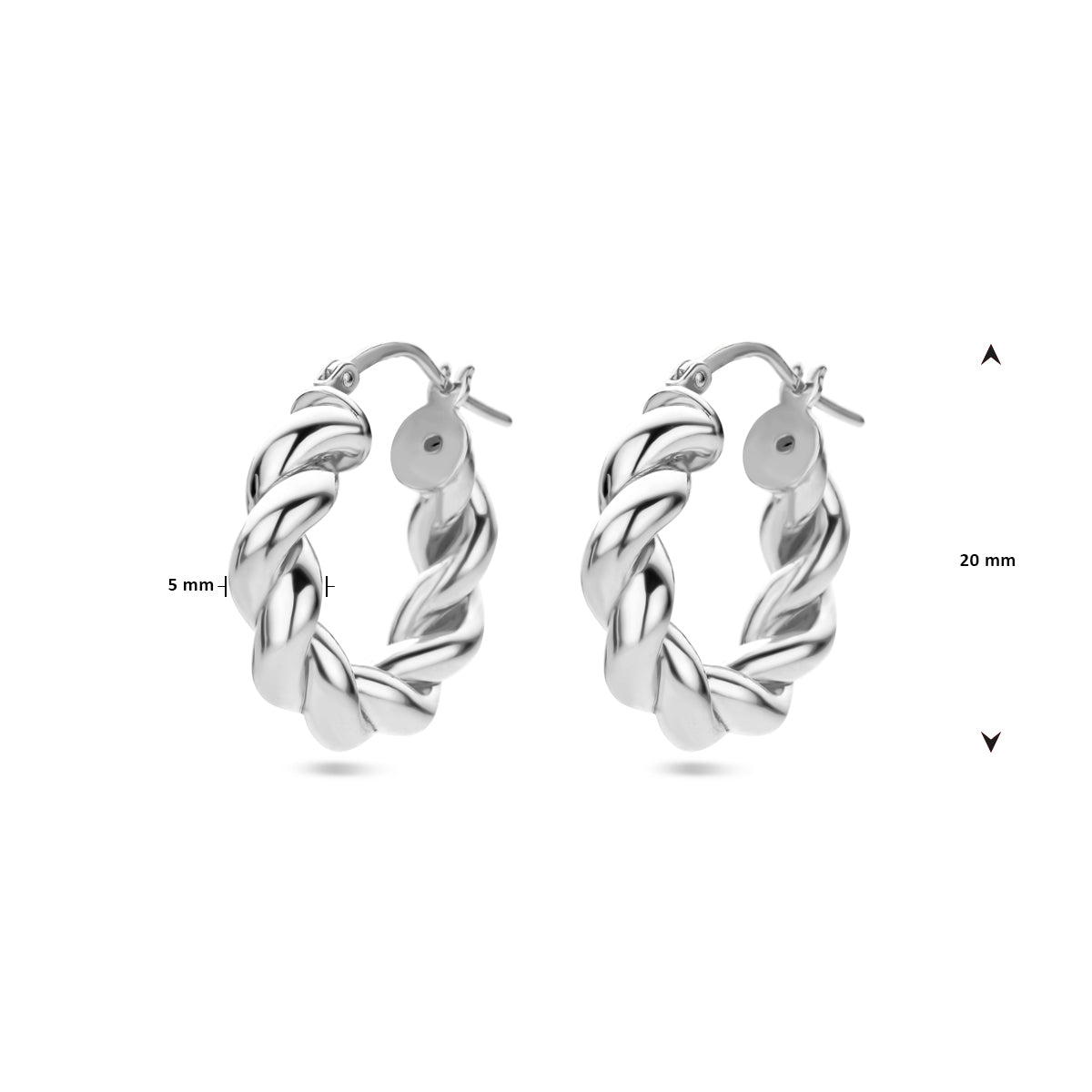 vDam Oorringen Gedraaid Zilver Gerhodineerd 1338405