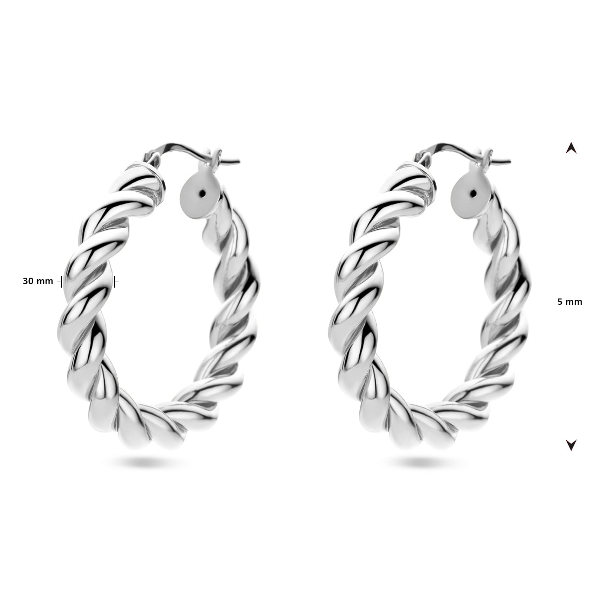 vDam Oorringen Gedraaid Zilver Gerhodineerd 1338406