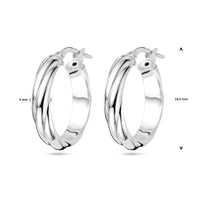 vDam Oorringen Gedraaid Zilver Gerhodineerd 1338604