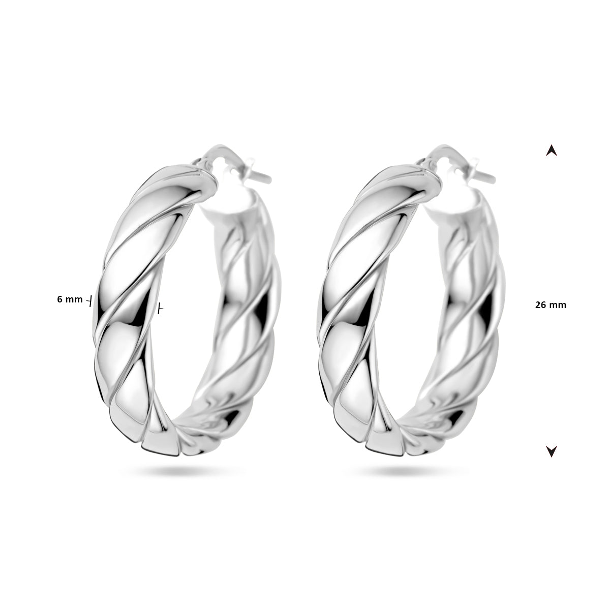 vDam Oorringen Gedraaid Zilver Gerhodineerd 1338606