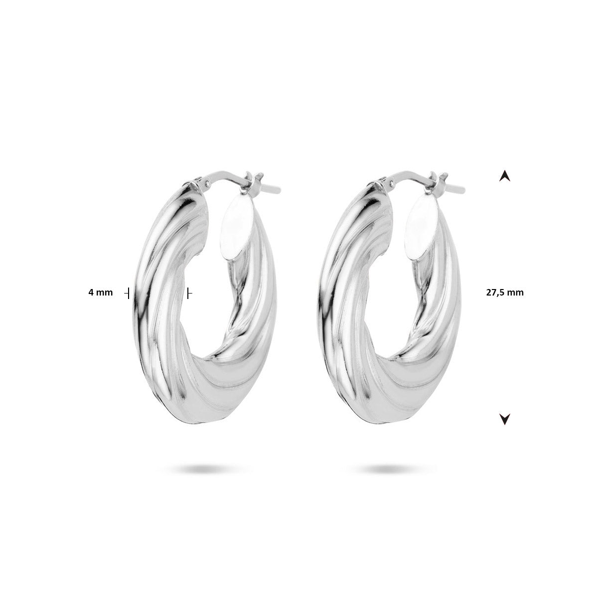 vDam Oorringen Gedraaid Zilver Gerhodineerd 1340017