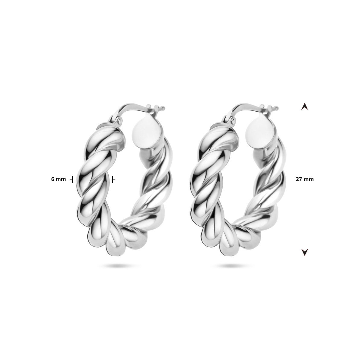 vDam Oorringen Gedraaid Zilver Gerhodineerd 1340025