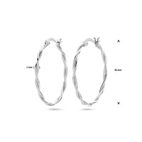 vDam Oorringen Gedraaide Buis 2,0 Mm Zilver Gerhodineerd 1337897