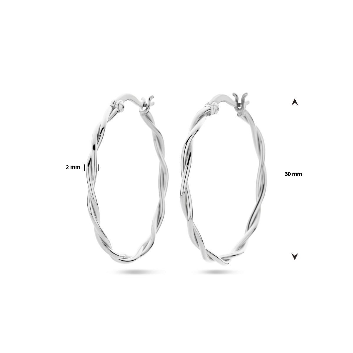 vDam Oorringen Gedraaide Buis 2,0 Mm Zilver Gerhodineerd 1337897