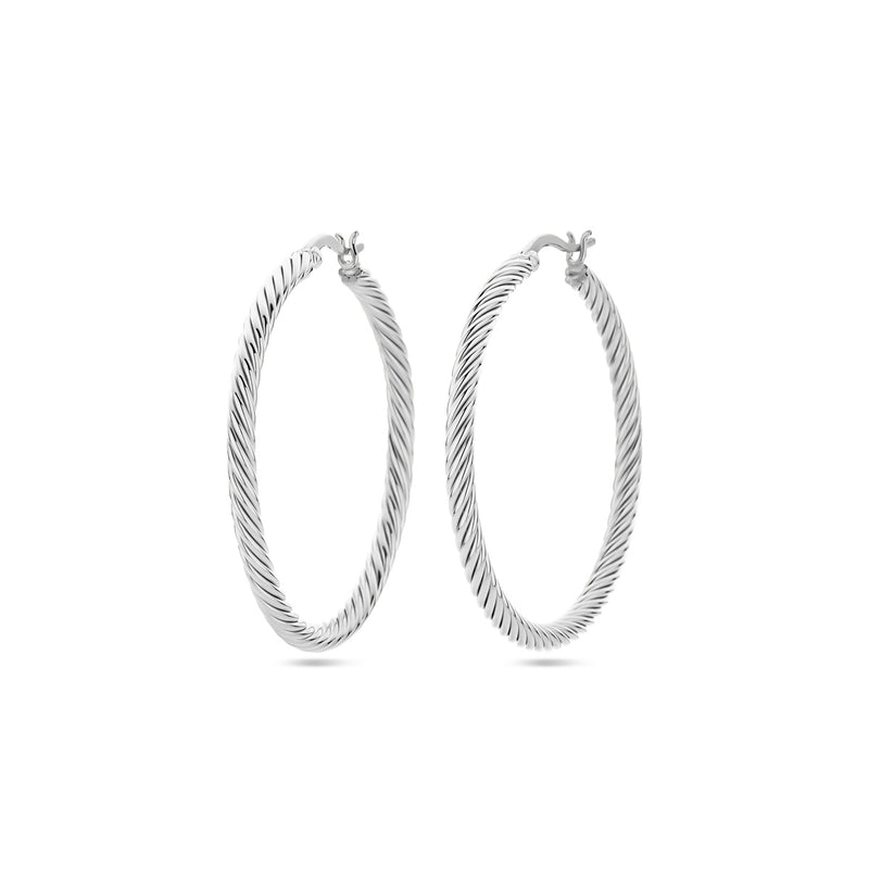 vDam Oorringen Gedraaide Buis 3,0 Mm Zilver Gerhodineerd 1337895