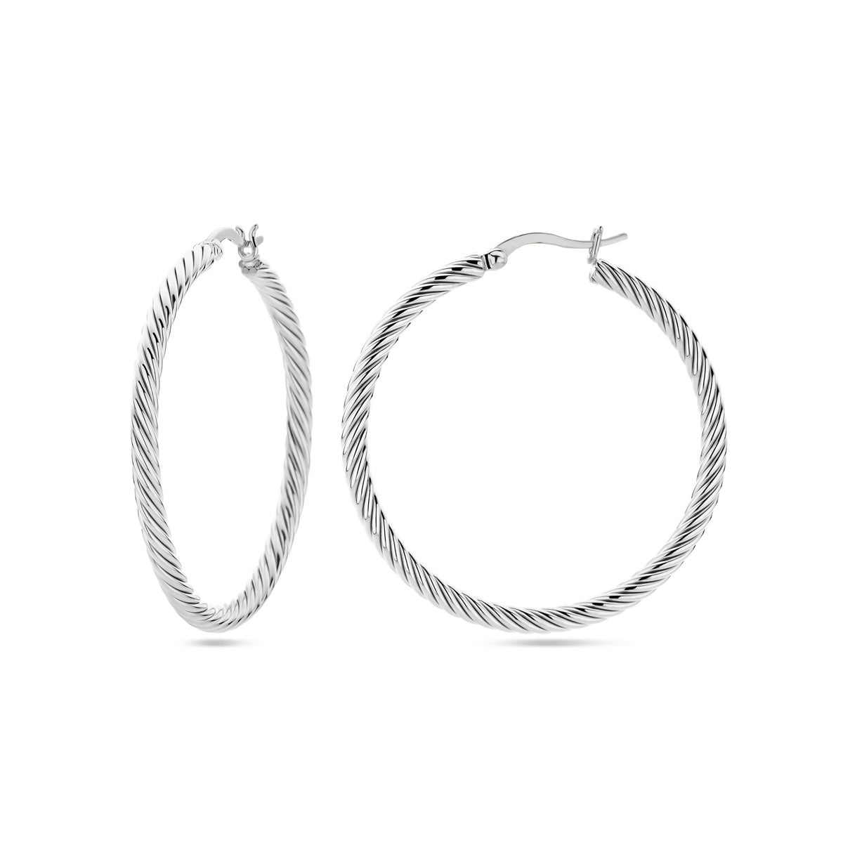 vDam Oorringen Gedraaide Buis 3,0 Mm Zilver Gerhodineerd 1337895