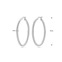 vDam Oorringen Gedraaide Buis 3,0 Mm Zilver Gerhodineerd 1337895