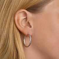 vDam Oorringen Gedraaide Buis Zilver Gerhodineerd 1328505