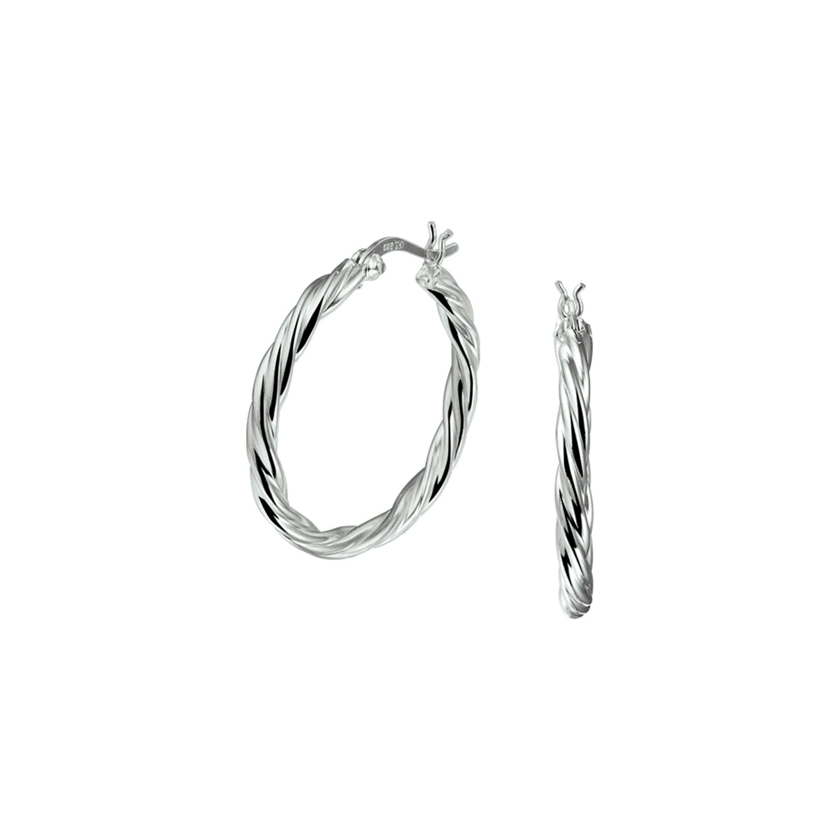 vDam Oorringen Gedraaide Buis Zilver Gerhodineerd 1328505