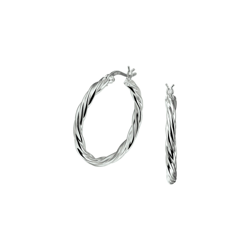 vDam Oorringen Gedraaide Buis Zilver Gerhodineerd 1328505