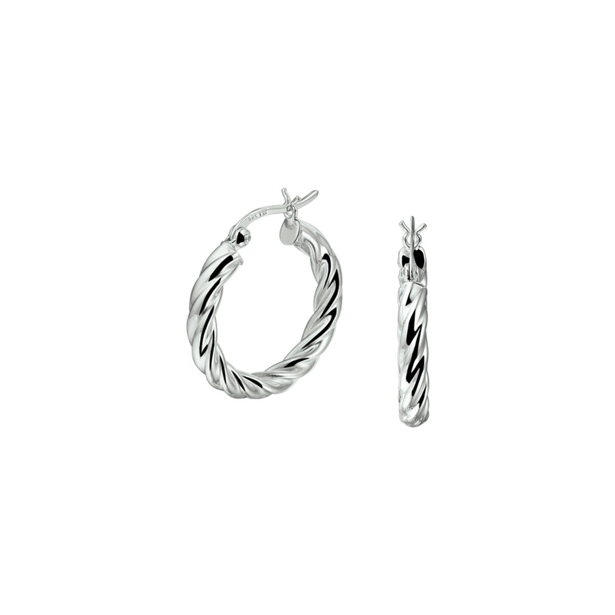 vDam Oorringen Gedraaide Buis Zilver Gerhodineerd 1328506