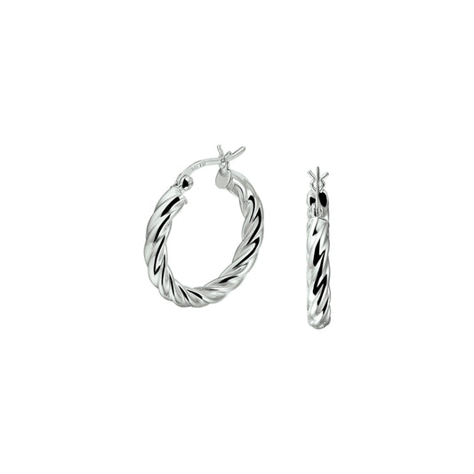 vDam Oorringen Gedraaide Buis Zilver Gerhodineerd 1337447