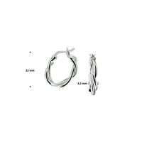 vDam Oorringen Gedraaide Buis Zilver Gerhodineerd 1328507